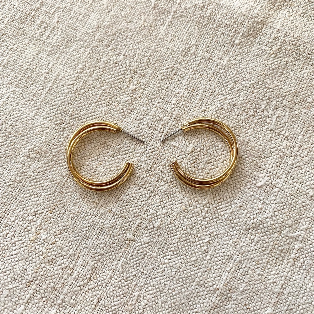 VTG Gold Double Hoop Earrings